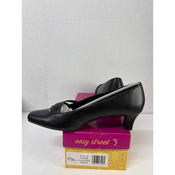 Easy Street Women's Entice Squared Toe Slip-On Pumps Black/Lizard Heels Sz 9.5 N - Picture 2 of 6